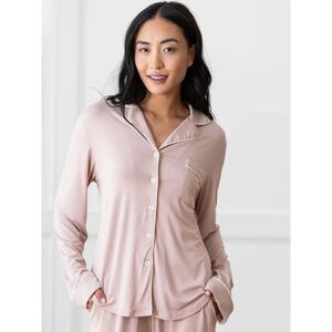 COZY EARTH xxl tall bamboo sleepwear button sleep pajama shirt blush Pink